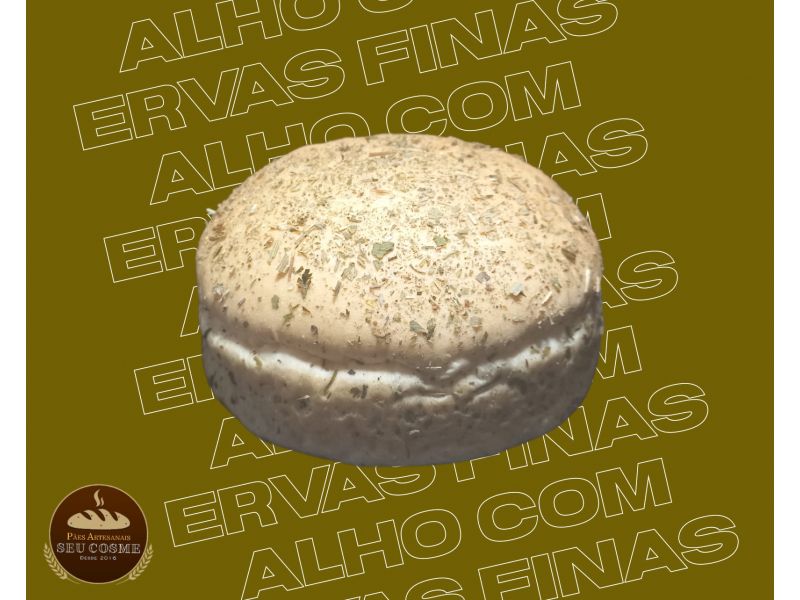 Pão Hambúrguer artesanal Alho com Ervas Finas