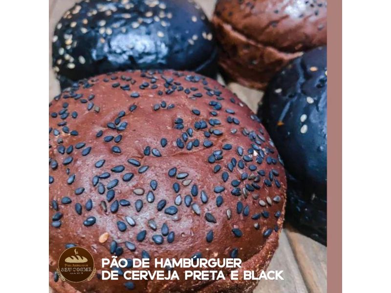 Pão Hambúrguer Artesanal Cerveja Preta