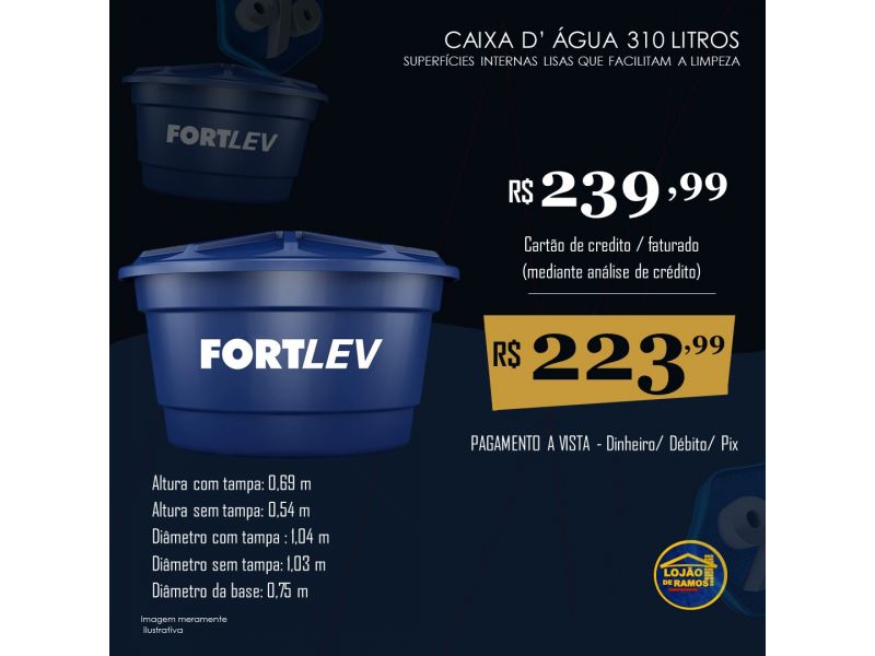 CAIXA DA AGUA 310 LITROS