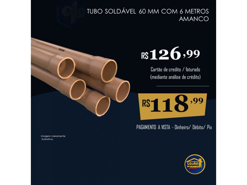 TUBO SOLDAVEL 60MM COM 6 METROS 