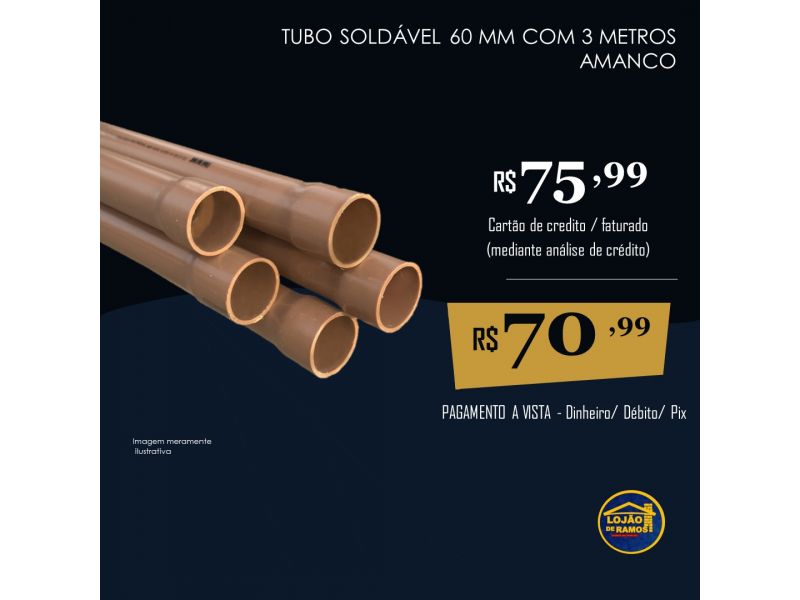 TUBO SOLDAVEL 60MM COM 3 METROS 