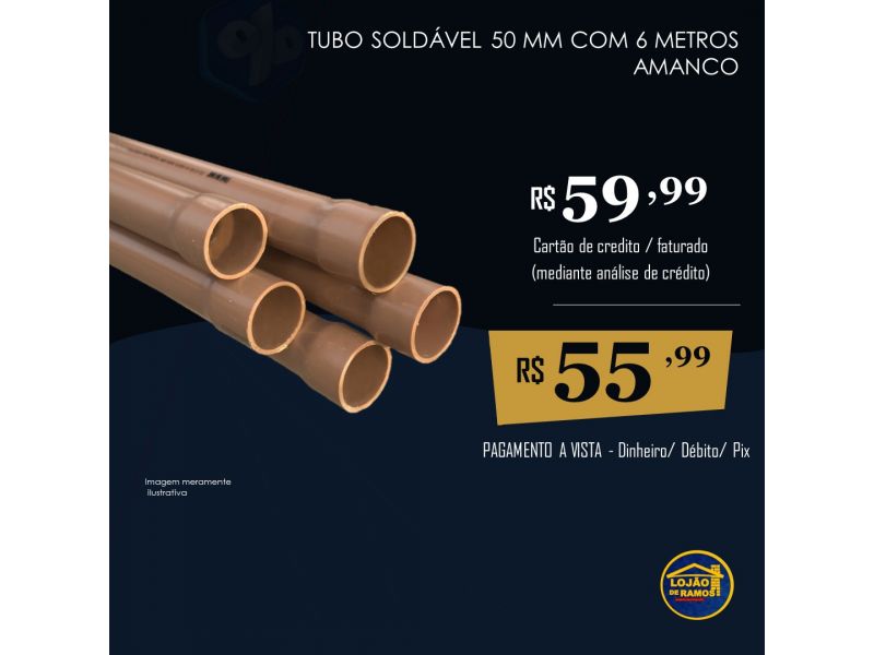 TUBO SOLDAVEL 50MM COM 6 METROS