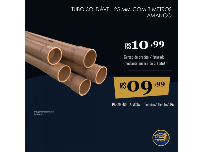 TUBO SOLDAVEL 25MM COM 3 METROS 