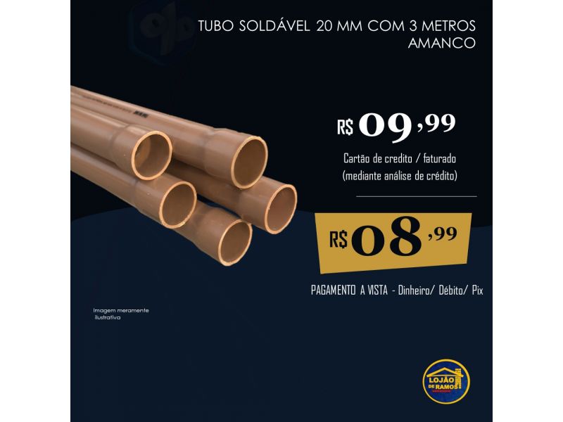 TUBO SOLDAVEL 20MM COM 3 METROS 