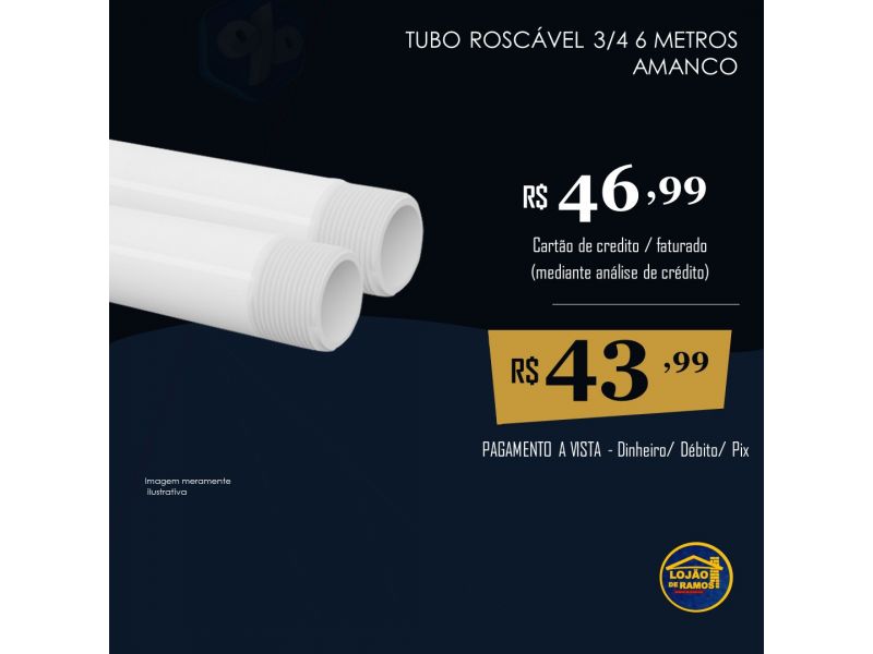 TUBO ROSCAVEL 3/4 6 METROS