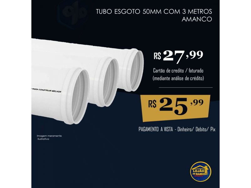 TUBO ESGOTO 50MM COM 3 METROS 