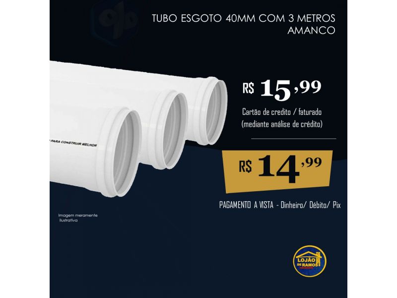 TUBO ESGOTO 40MM COM 3 METROS 