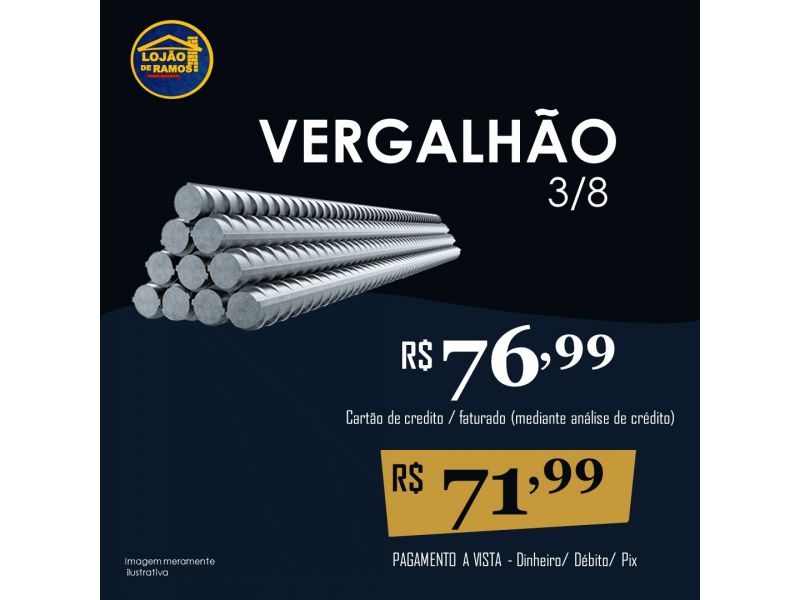 Vergalhão 3/8 com 12 metros 